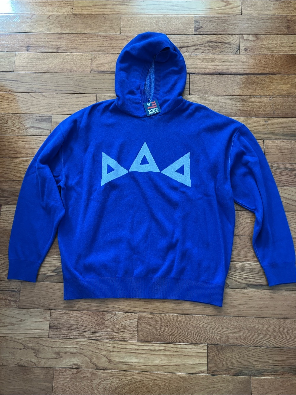 NWT Town Pride - Royal Blue Tri Delt Hooded Sweater - Medium Delta Delta Delta